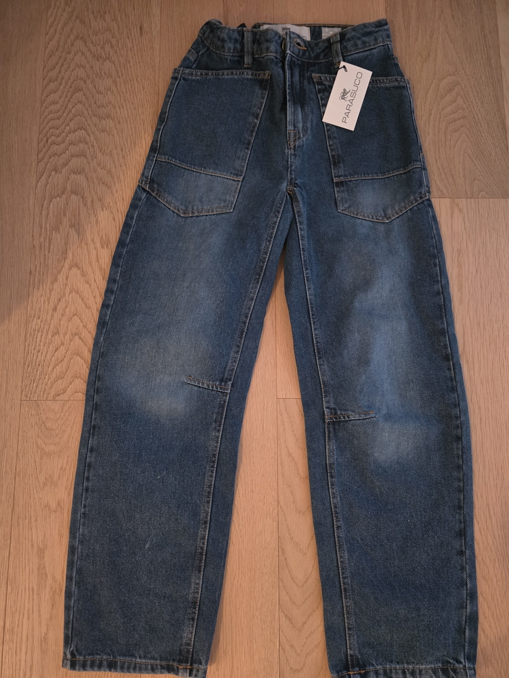 BNWT Parasuco Kids Girls Blue Barrel Wide Leg Denim Jeans Size 10
